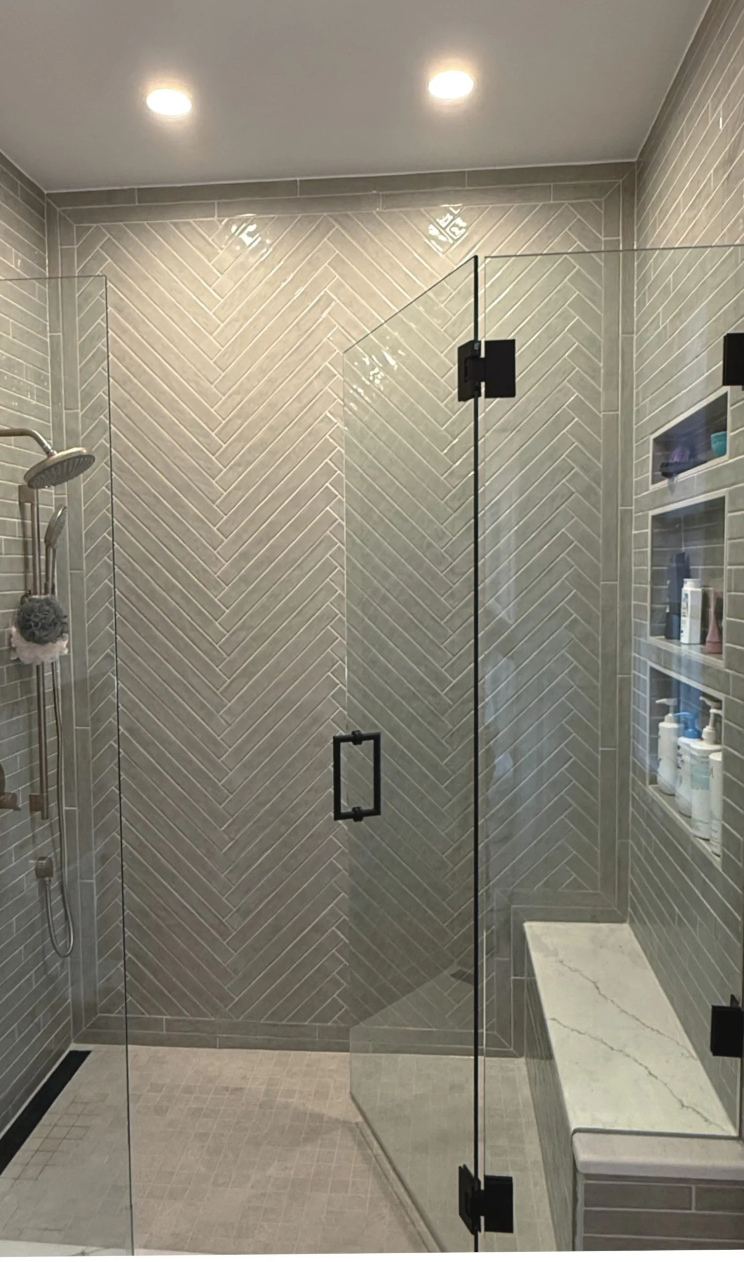 Herringbone Shower, a Versatile Edge bathrooms project