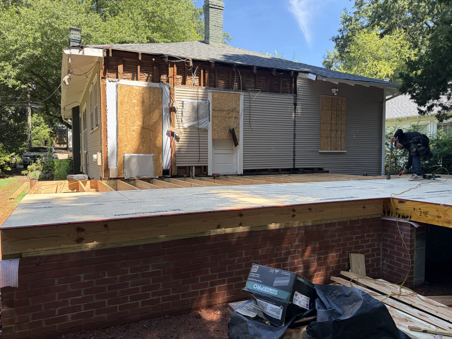 Janet – Home Addition: Floor Framing & Sheathing, view 1