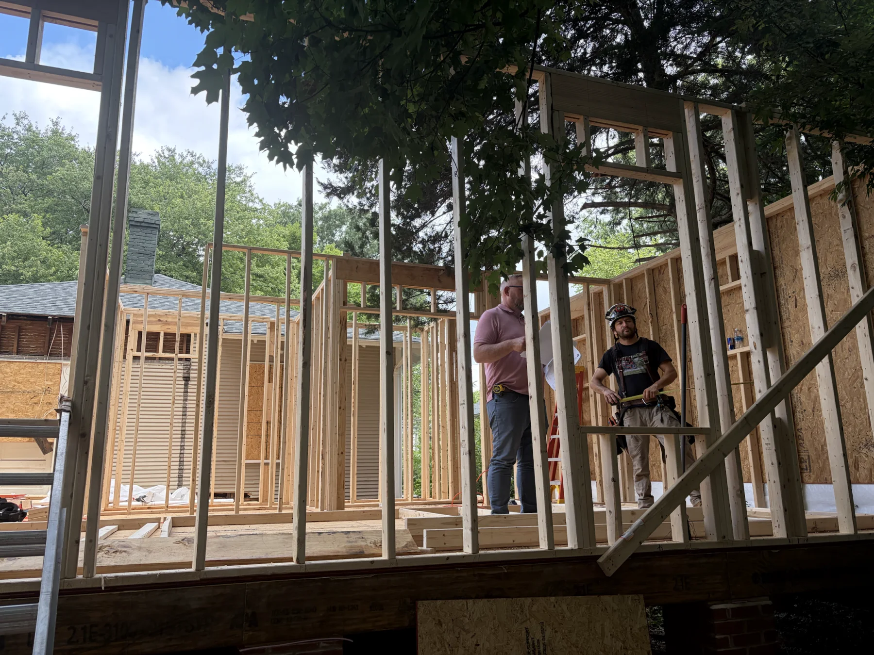 Janet – Home Addition: Wall Framing, view 1