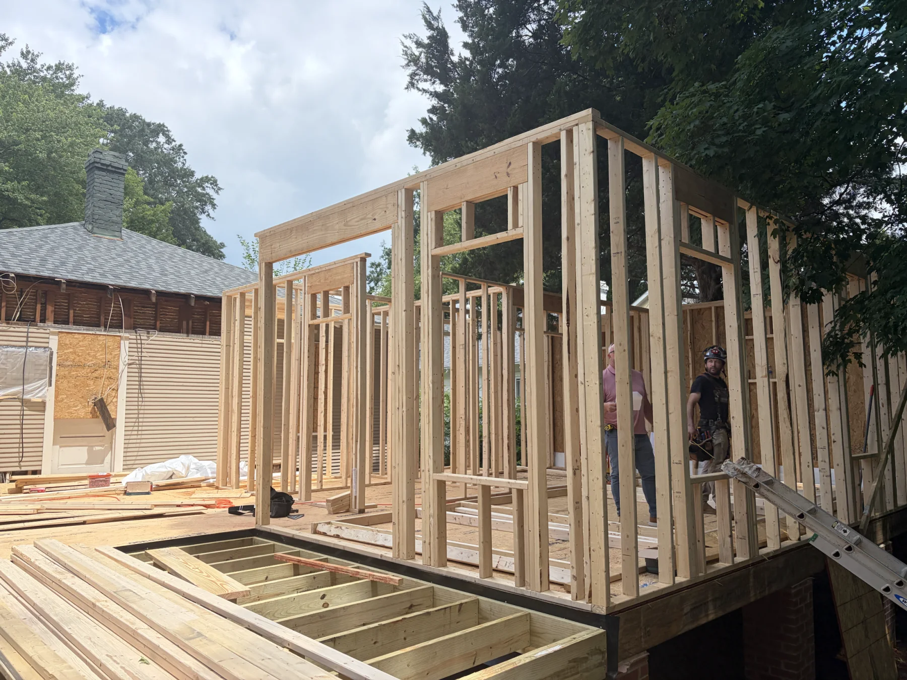 Janet – Home Addition: Wall Framing, view 2