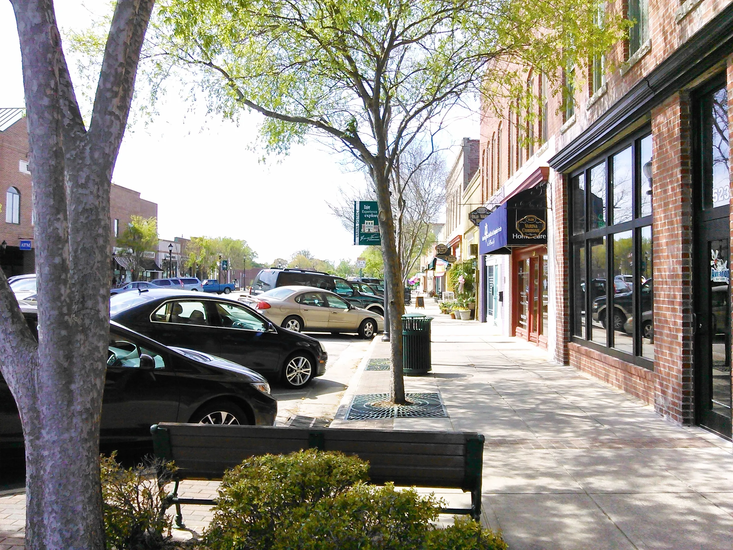 Historic brick storefronts along downtown Fuquay-Varina
